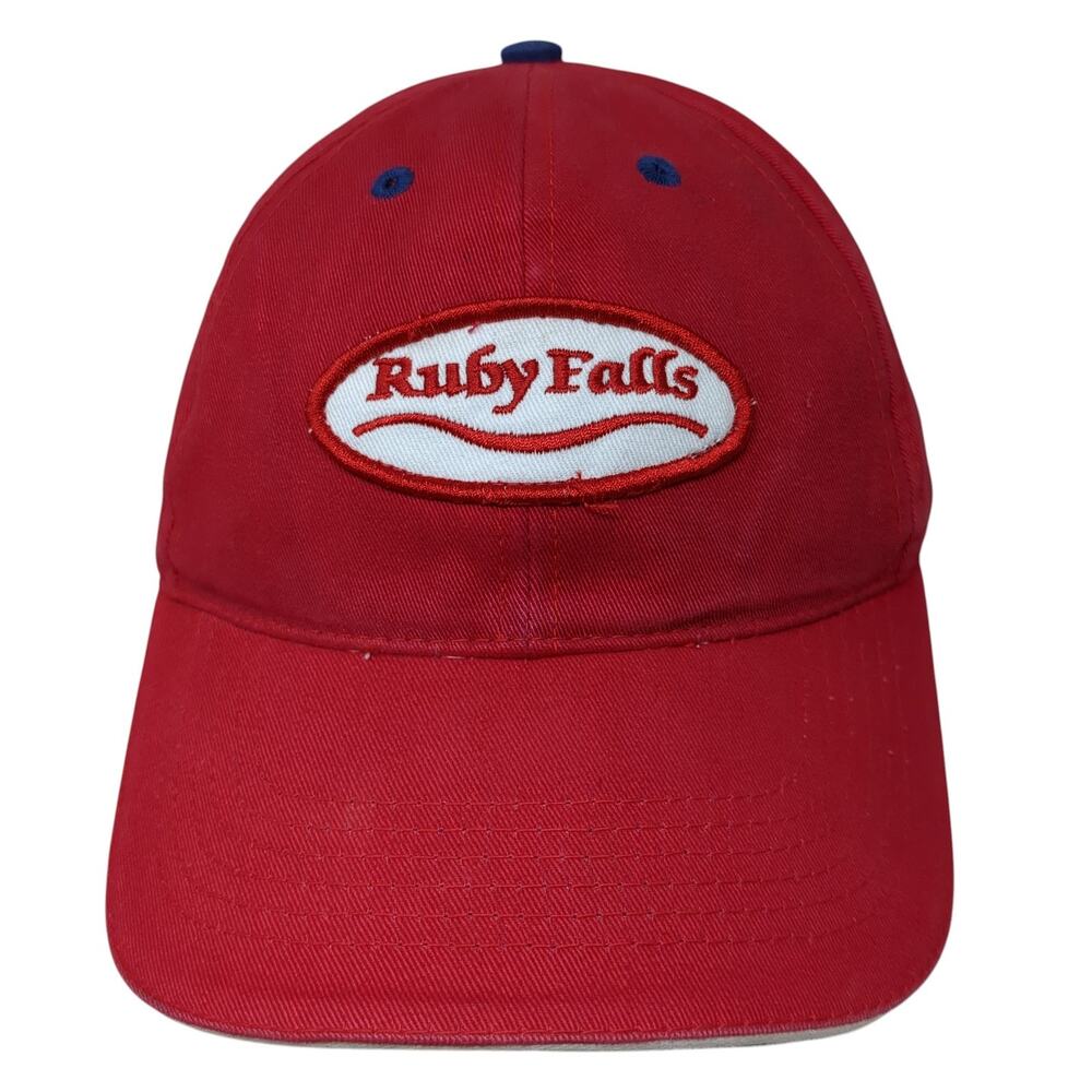 Ruby Falls Strapback Baseball Cap Red One Size Ad… - image 1